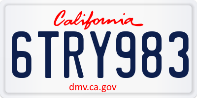 CA license plate 6TRY983