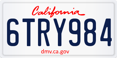 CA license plate 6TRY984