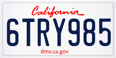 CA license plate 6TRY985