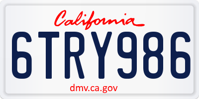 CA license plate 6TRY986