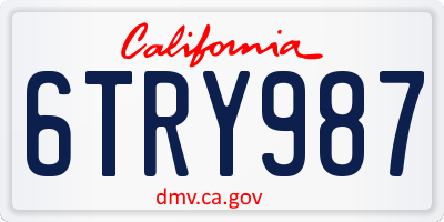 CA license plate 6TRY987