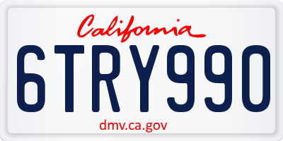 CA license plate 6TRY990