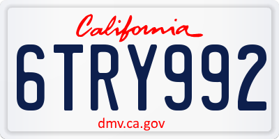 CA license plate 6TRY992