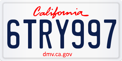 CA license plate 6TRY997