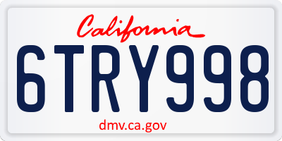 CA license plate 6TRY998