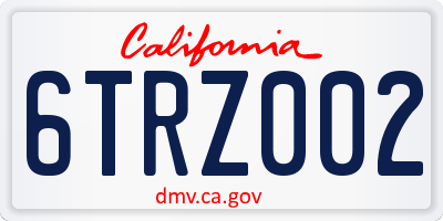 CA license plate 6TRZ002