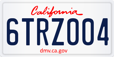 CA license plate 6TRZ004