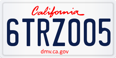 CA license plate 6TRZ005