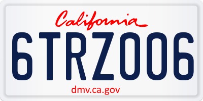CA license plate 6TRZ006