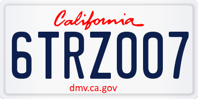 CA license plate 6TRZ007