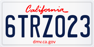 CA license plate 6TRZ023
