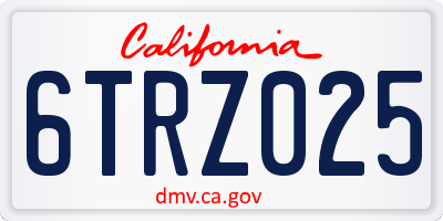 CA license plate 6TRZ025