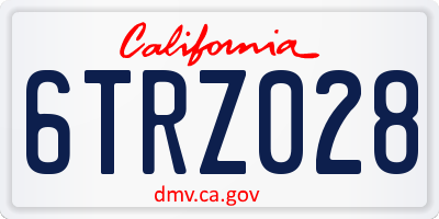 CA license plate 6TRZ028