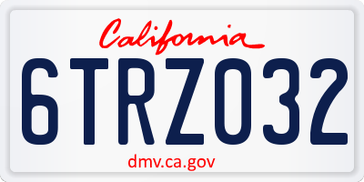 CA license plate 6TRZ032
