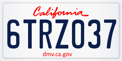 CA license plate 6TRZ037