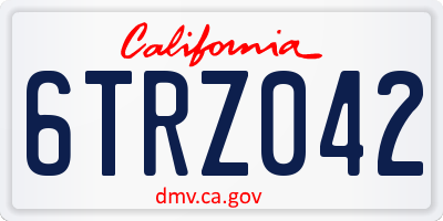 CA license plate 6TRZ042