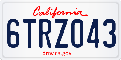 CA license plate 6TRZ043