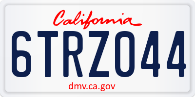 CA license plate 6TRZ044