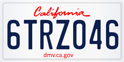 CA license plate 6TRZ046