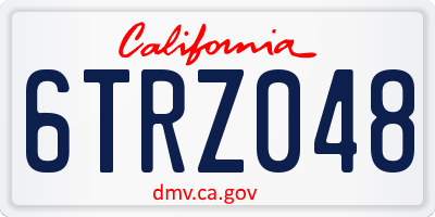 CA license plate 6TRZ048