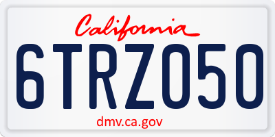 CA license plate 6TRZ050