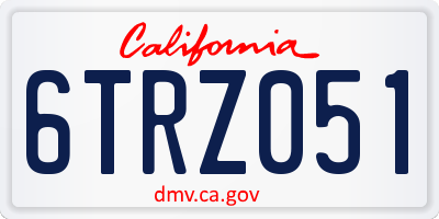 CA license plate 6TRZ051