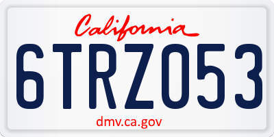 CA license plate 6TRZ053