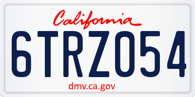 CA license plate 6TRZ054
