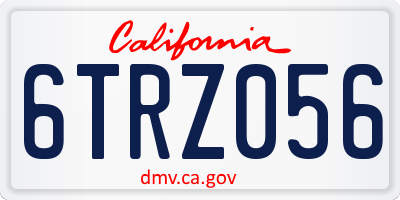 CA license plate 6TRZ056