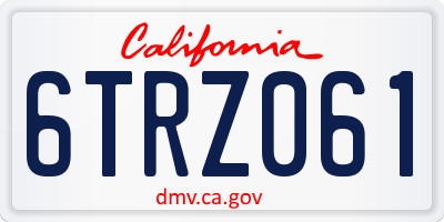 CA license plate 6TRZ061