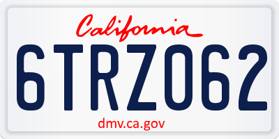 CA license plate 6TRZ062