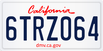 CA license plate 6TRZ064