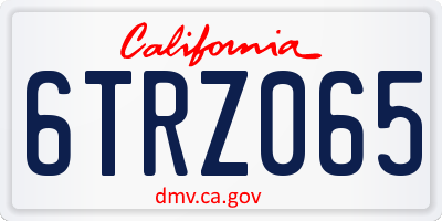 CA license plate 6TRZ065
