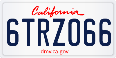 CA license plate 6TRZ066