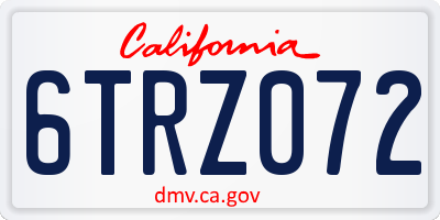 CA license plate 6TRZ072
