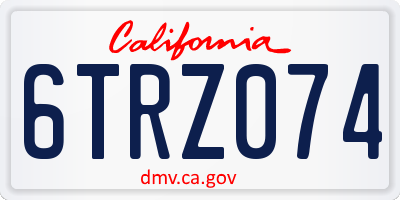 CA license plate 6TRZ074