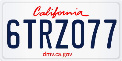 CA license plate 6TRZ077