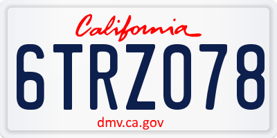 CA license plate 6TRZ078