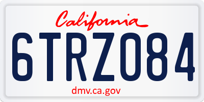 CA license plate 6TRZ084