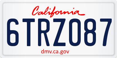 CA license plate 6TRZ087