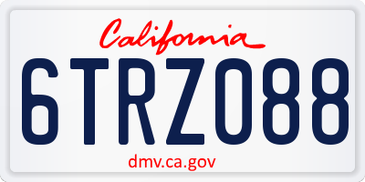 CA license plate 6TRZ088