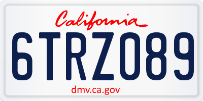 CA license plate 6TRZ089