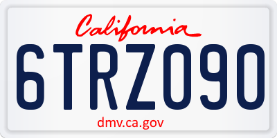 CA license plate 6TRZ090