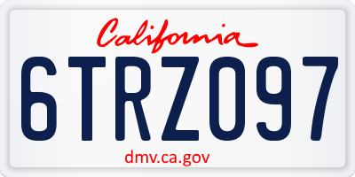 CA license plate 6TRZ097