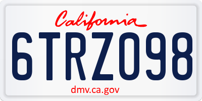 CA license plate 6TRZ098