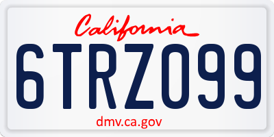 CA license plate 6TRZ099