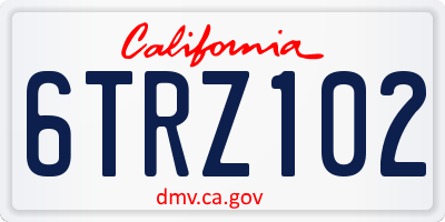 CA license plate 6TRZ102