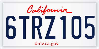 CA license plate 6TRZ105