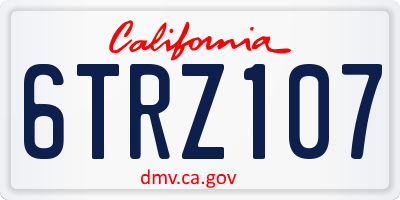 CA license plate 6TRZ107