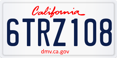 CA license plate 6TRZ108